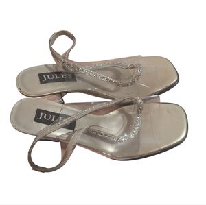 Jules Vintage Women's Sparkling Sandals - Gold and Clear